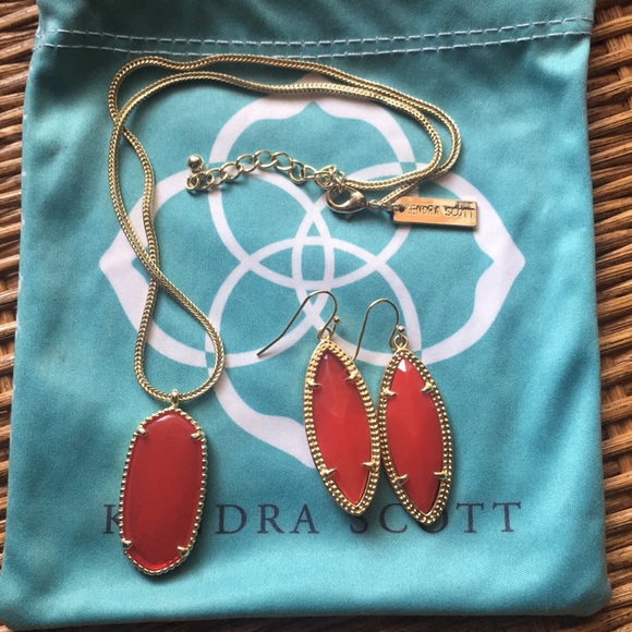 Kendra Scott Jewelry - Kendra Scott Red Necklace and Earring Set